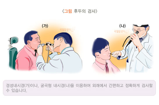 [그림: 후두의 검사]