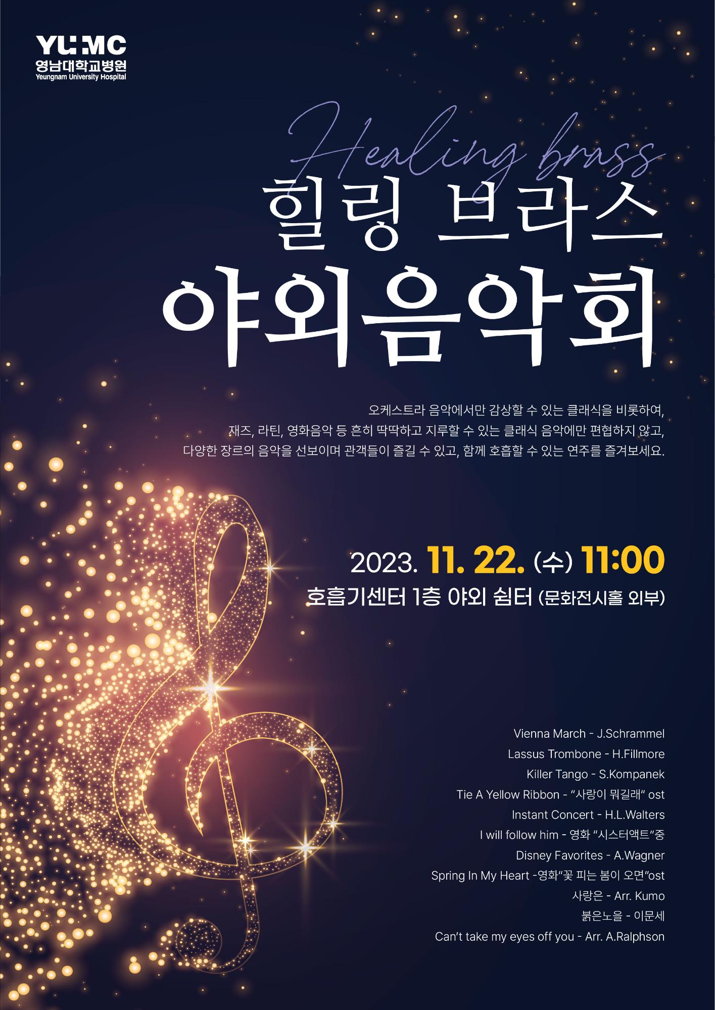힐링 브라스 야외 음악회 포스터