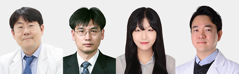 왼쪽부터 영남대병원 장민철 교수, 영남대 김정군 교수, 추유진 선임연구원, 박동휘 원장