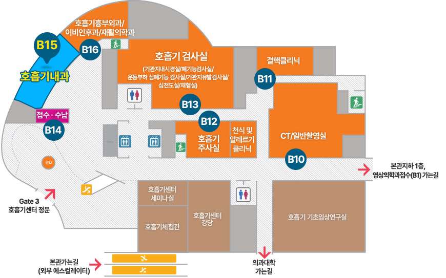 호흡기내과 배치도